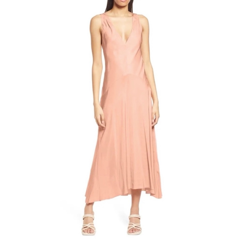 Frame long dress in clay, size Medium, like new